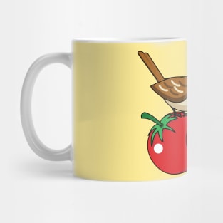 Organic Lover Sparrow Eating Red Tomato Mug